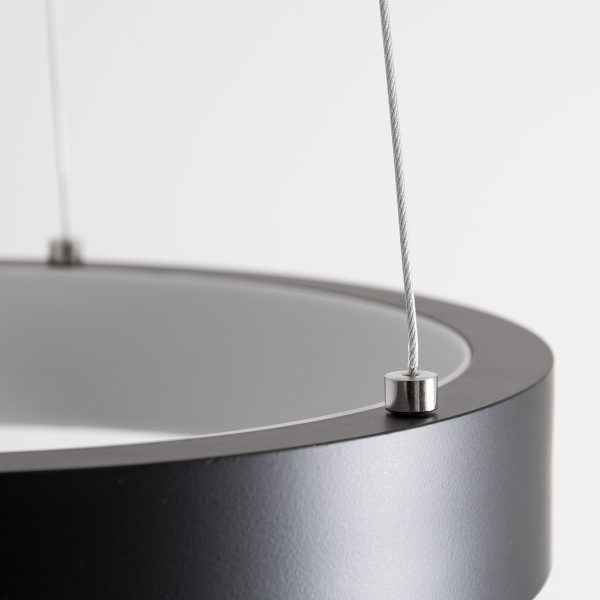 NEMESIS 61152 Κρεμαστό Φωτιστικό Δαχτυλίδι-Κύκλος LED CCT 20W 2356lm 360° AC 220-240V - Εναλλαγή Φωτισμού μέσω Τηλεχειριστηρίου All In One Ψυχρό 6000k+Φυσικό 4500k+Θερμό 2700k Dimmable Φ25cm - Μαύρο - 3 Years Warranty - Image 5