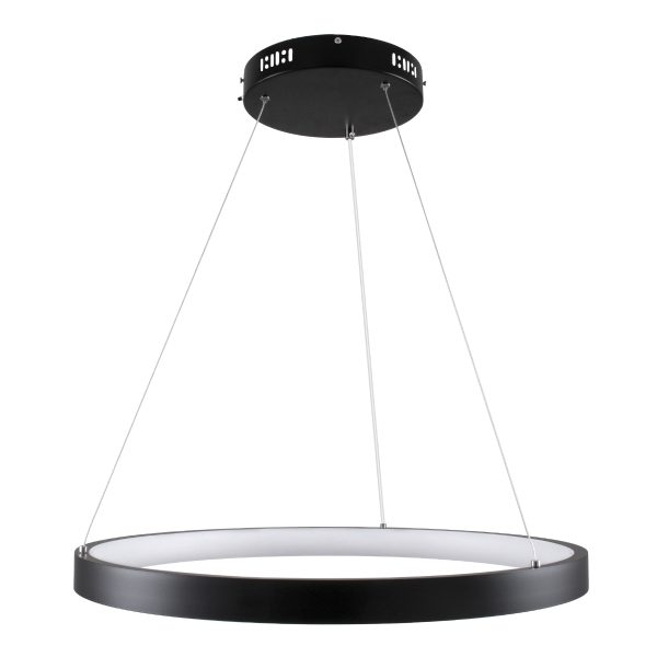 NEMESIS 61158 Κρεμαστό Φωτιστικό Δαχτυλίδι-Κύκλος LED CCT 45W 5230lm 360° AC 220-240V - Εναλλαγή Φωτισμού μέσω Τηλεχειριστηρίου All In One Ψυχρό 6000k+Φυσικό 4500k+Θερμό 2700k Dimmable Φ60cm - Μαύρο - 3 Years Warranty - Image 4