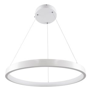 NEMESIS 61159 Κρεμαστό Φωτιστικό Δαχτυλίδι-Κύκλος LED CCT 45W 5230lm 360° AC 220-240V – Εναλλαγή Φωτισμού μέσω Τηλεχειριστηρίου All In One Ψυχρό 6000k+Φυσικό 4500k+Θερμό 2700k Dimmable Φ60cm – Λευκό – 3 Years Warranty