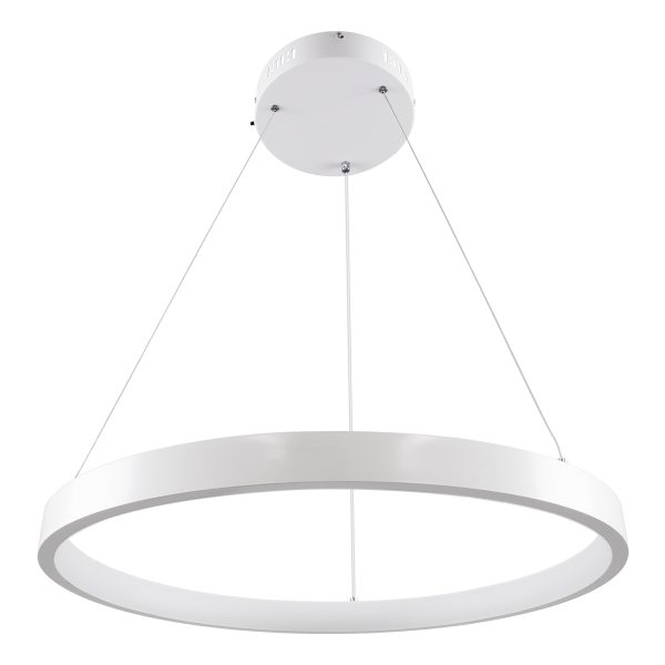 NEMESIS 61159 Κρεμαστό Φωτιστικό Δαχτυλίδι-Κύκλος LED CCT 45W 5230lm 360° AC 220-240V - Εναλλαγή Φωτισμού μέσω Τηλεχειριστηρίου All In One Ψυχρό 6000k+Φυσικό 4500k+Θερμό 2700k Dimmable Φ60cm - Λευκό - 3 Years Warranty - Image 2