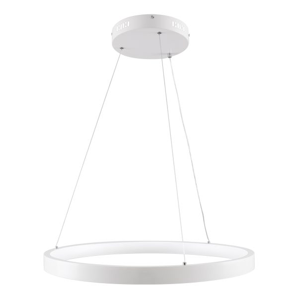NEMESIS 61159 Κρεμαστό Φωτιστικό Δαχτυλίδι-Κύκλος LED CCT 45W 5230lm 360° AC 220-240V - Εναλλαγή Φωτισμού μέσω Τηλεχειριστηρίου All In One Ψυχρό 6000k+Φυσικό 4500k+Θερμό 2700k Dimmable Φ60cm - Λευκό - 3 Years Warranty - Image 4