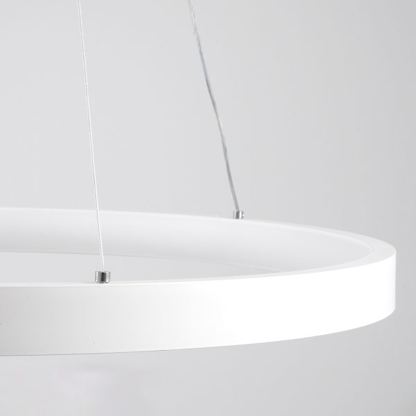 NEMESIS 61159 Κρεμαστό Φωτιστικό Δαχτυλίδι-Κύκλος LED CCT 45W 5230lm 360° AC 220-240V - Εναλλαγή Φωτισμού μέσω Τηλεχειριστηρίου All In One Ψυχρό 6000k+Φυσικό 4500k+Θερμό 2700k Dimmable Φ60cm - Λευκό - 3 Years Warranty - Image 5