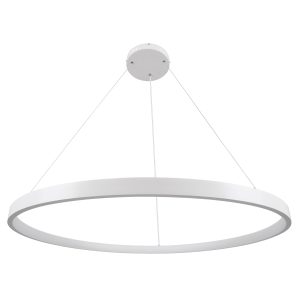 NEMESIS 61165 Κρεμαστό Φωτιστικό Δαχτυλίδι-Κύκλος LED CCT 75W 8743lm 360° AC 220-240V – Εναλλαγή Φωτισμού μέσω Τηλεχειριστηρίου All In One Ψυχρό 6000k+Φυσικό 4500k+Θερμό 2700k Dimmable Φ100cm – Λευκό – 3 Years Warranty