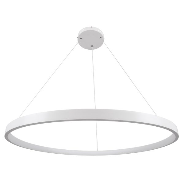 NEMESIS 61165 Κρεμαστό Φωτιστικό Δαχτυλίδι-Κύκλος LED CCT 75W 8743lm 360° AC 220-240V - Εναλλαγή Φωτισμού μέσω Τηλεχειριστηρίου All In One Ψυχρό 6000k+Φυσικό 4500k+Θερμό 2700k Dimmable Φ100cm - Λευκό - 3 Years Warranty - Image 2
