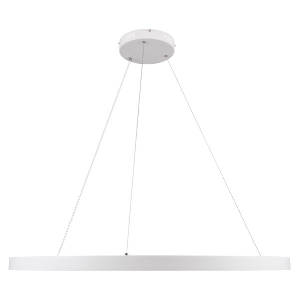 NEMESIS 61165 Κρεμαστό Φωτιστικό Δαχτυλίδι-Κύκλος LED CCT 75W 8743lm 360° AC 220-240V - Εναλλαγή Φωτισμού μέσω Τηλεχειριστηρίου All In One Ψυχρό 6000k+Φυσικό 4500k+Θερμό 2700k Dimmable Φ100cm - Λευκό - 3 Years Warranty - Image 3