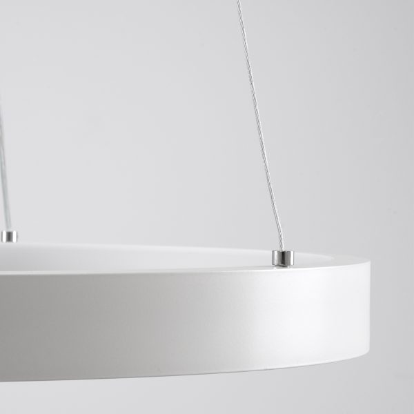 NEMESIS 61165 Κρεμαστό Φωτιστικό Δαχτυλίδι-Κύκλος LED CCT 75W 8743lm 360° AC 220-240V - Εναλλαγή Φωτισμού μέσω Τηλεχειριστηρίου All In One Ψυχρό 6000k+Φυσικό 4500k+Θερμό 2700k Dimmable Φ100cm - Λευκό - 3 Years Warranty - Image 5