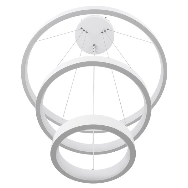 NEMESIS TRIO 61168 Κρεμαστό Φωτιστικό Δαχτυλίδι-Κύκλος LED CCT 100W 12123lm 360° AC 220-240V - Εναλλαγή Φωτισμού μέσω Τηλεχειριστηρίου All In One Ψυχρό 6000k+Φυσικό 4500k+Θερμό 2700k Dimmable Φ25+40+60cm - Λευκό - 3 Years Warranty - Image 4