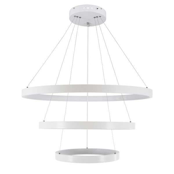NEMESIS TRIO 61171 Κρεμαστό Φωτιστικό Δαχτυλίδι-Κύκλος LED CCT 120W 14723lm 360° AC 220-240V - Εναλλαγή Φωτισμού μέσω Τηλεχειριστηρίου All In One Ψυχρό 6000k+Φυσικό 4500k+Θερμό 2700k Dimmable Φ40+60+80cm - Λευκό - 3 Years Warranty - Image 3