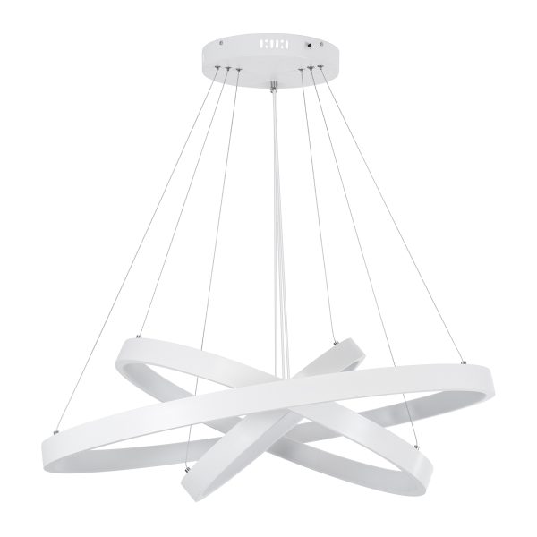 NEMESIS TRIO 61171 Κρεμαστό Φωτιστικό Δαχτυλίδι-Κύκλος LED CCT 120W 14723lm 360° AC 220-240V - Εναλλαγή Φωτισμού μέσω Τηλεχειριστηρίου All In One Ψυχρό 6000k+Φυσικό 4500k+Θερμό 2700k Dimmable Φ40+60+80cm - Λευκό - 3 Years Warranty - Image 5