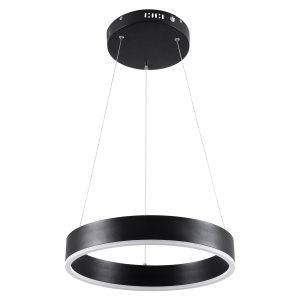 VENOM 61173 Κρεμαστό Φωτιστικό Δαχτυλίδι-Κύκλος LED CCT 30W 3513lm 120° AC 220-240V – Εναλλαγή Φωτισμού μέσω Τηλεχειριστηρίου All In One Ψυχρό 6000K+Φυσικό 4500K+Θερμό 2700K Dimmable Φ40cm – Μαύρο – 3 Years Warranty
