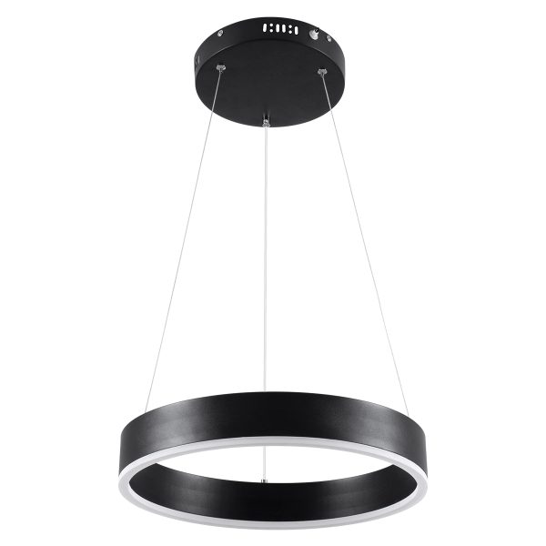 VENOM 61173 Κρεμαστό Φωτιστικό Δαχτυλίδι-Κύκλος LED CCT 30W 3513lm 120° AC 220-240V - Εναλλαγή Φωτισμού μέσω Τηλεχειριστηρίου All In One Ψυχρό 6000K+Φυσικό 4500K+Θερμό 2700K Dimmable Φ40cm - Μαύρο - 3 Years Warranty - Image 2