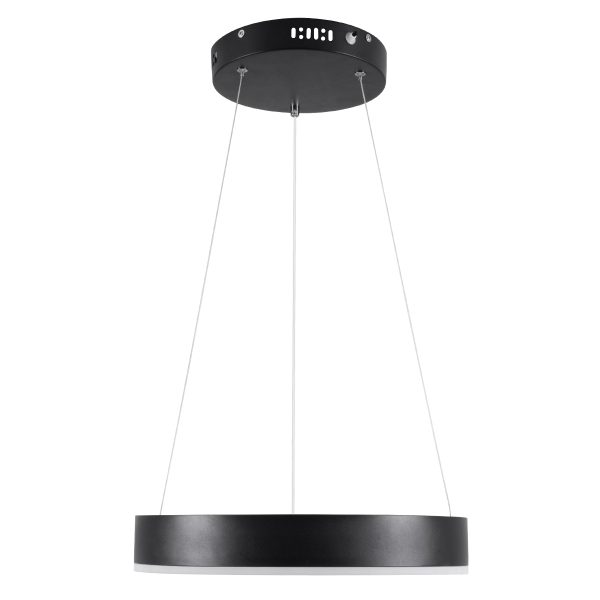 VENOM 61173 Κρεμαστό Φωτιστικό Δαχτυλίδι-Κύκλος LED CCT 30W 3513lm 120° AC 220-240V - Εναλλαγή Φωτισμού μέσω Τηλεχειριστηρίου All In One Ψυχρό 6000K+Φυσικό 4500K+Θερμό 2700K Dimmable Φ40cm - Μαύρο - 3 Years Warranty - Image 3
