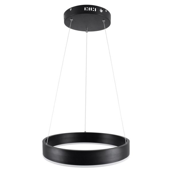 VENOM 61173 Κρεμαστό Φωτιστικό Δαχτυλίδι-Κύκλος LED CCT 30W 3513lm 120° AC 220-240V - Εναλλαγή Φωτισμού μέσω Τηλεχειριστηρίου All In One Ψυχρό 6000K+Φυσικό 4500K+Θερμό 2700K Dimmable Φ40cm - Μαύρο - 3 Years Warranty - Image 4