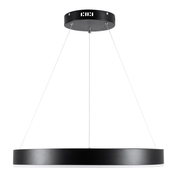 VENOM 61176 Κρεμαστό Φωτιστικό Δαχτυλίδι-Κύκλος LED CCT 45W 5269lm 120° AC 220-240V - Εναλλαγή Φωτισμού μέσω Τηλεχειριστηρίου All In One Ψυχρό 6000K+Φυσικό 4500K+Θερμό 2700K Dimmable Φ60cm - Μαύρο - 3 Years Warranty - Image 3