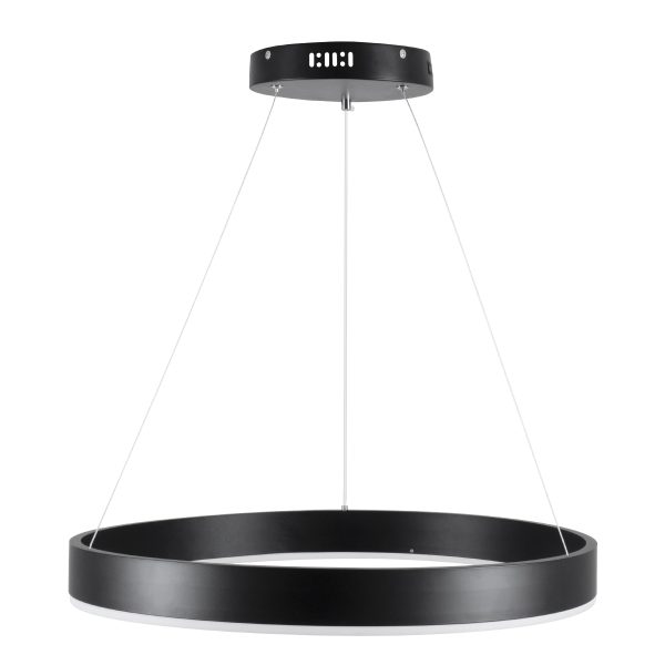VENOM 61176 Κρεμαστό Φωτιστικό Δαχτυλίδι-Κύκλος LED CCT 45W 5269lm 120° AC 220-240V - Εναλλαγή Φωτισμού μέσω Τηλεχειριστηρίου All In One Ψυχρό 6000K+Φυσικό 4500K+Θερμό 2700K Dimmable Φ60cm - Μαύρο - 3 Years Warranty - Image 4