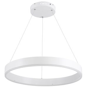 VENOM 61177 Κρεμαστό Φωτιστικό Δαχτυλίδι-Κύκλος LED CCT 45W 5269lm 120° AC 220-240V – Εναλλαγή Φωτισμού μέσω Τηλεχειριστηρίου All In One Ψυχρό 6000K+Φυσικό 4500K+Θερμό 2700K Dimmable Φ60cm – Λευκό – 3 Years Warranty