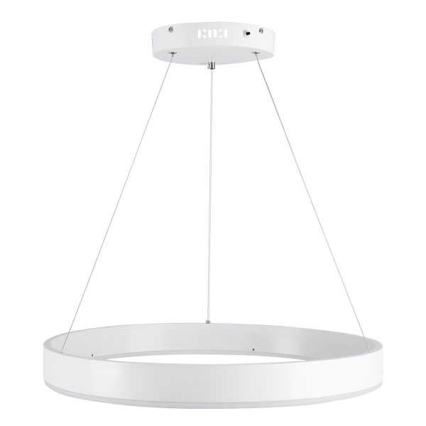 VENOM 61177 Κρεμαστό Φωτιστικό Δαχτυλίδι-Κύκλος LED CCT 45W 5269lm 120° AC 220-240V - Εναλλαγή Φωτισμού μέσω Τηλεχειριστηρίου All In One Ψυχρό 6000K+Φυσικό 4500K+Θερμό 2700K Dimmable Φ60cm - Λευκό - 3 Years Warranty - Image 4