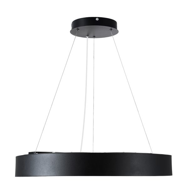 RA 61194 Κρεμαστό Φωτιστικό Δαχτυλίδι-Κύκλος LED CCT 67W 7370lm 120° AC 220-240V - Εναλλαγή Φωτισμού μέσω Τηλεχειριστηρίου All In One Ψυχρό 6000k+Φυσικό 4500k+Θερμό 2700k Dimmable Φ60cm - Μαύρο - 3 Years Warranty - Image 3