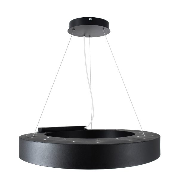 RA 61194 Κρεμαστό Φωτιστικό Δαχτυλίδι-Κύκλος LED CCT 67W 7370lm 120° AC 220-240V - Εναλλαγή Φωτισμού μέσω Τηλεχειριστηρίου All In One Ψυχρό 6000k+Φυσικό 4500k+Θερμό 2700k Dimmable Φ60cm - Μαύρο - 3 Years Warranty - Image 4