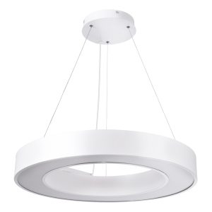 RA 61195 Κρεμαστό Φωτιστικό Δαχτυλίδι-Κύκλος LED CCT 67W 7370lm 120° AC 220-240V – Εναλλαγή Φωτισμού μέσω Τηλεχειριστηρίου All In One Ψυχρό 6000k+Φυσικό 4500k+Θερμό 2700k Dimmable Φ60cm – Λευκό – 3 Years Warranty