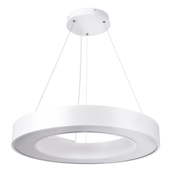 RA 61195 Κρεμαστό Φωτιστικό Δαχτυλίδι-Κύκλος LED CCT 67W 7370lm 120° AC 220-240V - Εναλλαγή Φωτισμού μέσω Τηλεχειριστηρίου All In One Ψυχρό 6000k+Φυσικό 4500k+Θερμό 2700k Dimmable Φ60cm - Λευκό - 3 Years Warranty - Image 2