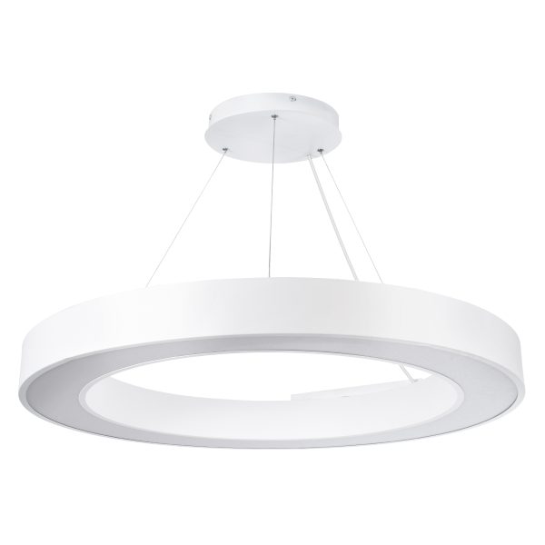 RA 61197 Κρεμαστό Φωτιστικό Δαχτυλίδι-Κύκλος LED CCT 75W 8250lm 120° AC 220-240V - Εναλλαγή Φωτισμού μέσω Τηλεχειριστηρίου All In One Ψυχρό 6000k+Φυσικό 4500k+Θερμό 2700k Dimmable Φ80cm - Λευκό - 3 Years Warranty - Image 2