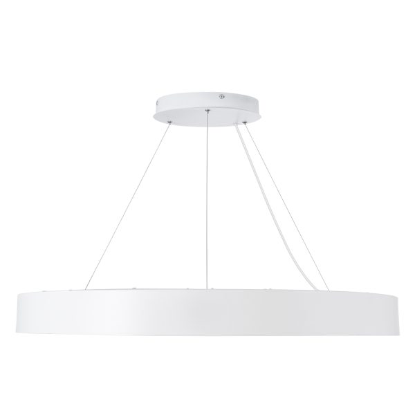RA 61197 Κρεμαστό Φωτιστικό Δαχτυλίδι-Κύκλος LED CCT 75W 8250lm 120° AC 220-240V - Εναλλαγή Φωτισμού μέσω Τηλεχειριστηρίου All In One Ψυχρό 6000k+Φυσικό 4500k+Θερμό 2700k Dimmable Φ80cm - Λευκό - 3 Years Warranty - Image 3