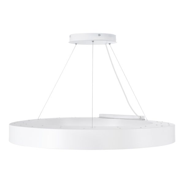 RA 61197 Κρεμαστό Φωτιστικό Δαχτυλίδι-Κύκλος LED CCT 75W 8250lm 120° AC 220-240V - Εναλλαγή Φωτισμού μέσω Τηλεχειριστηρίου All In One Ψυχρό 6000k+Φυσικό 4500k+Θερμό 2700k Dimmable Φ80cm - Λευκό - 3 Years Warranty - Image 4