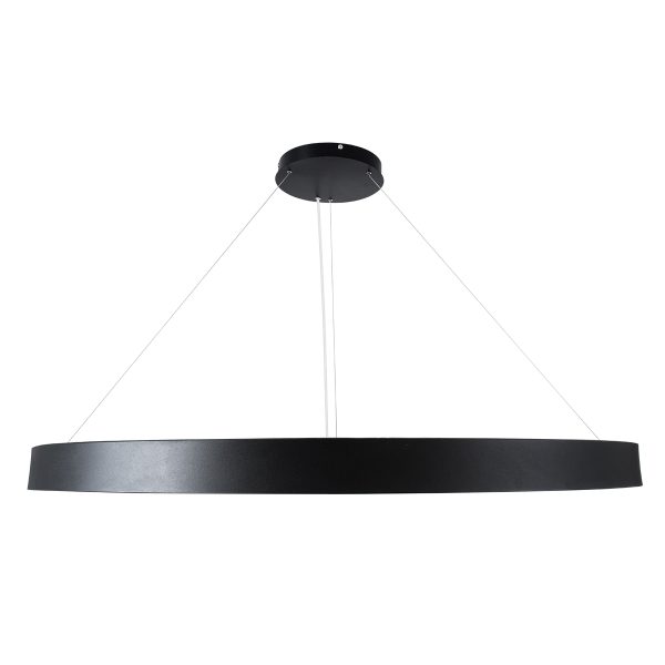 RA 61198 Κρεμαστό Φωτιστικό Δαχτυλίδι-Κύκλος LED CCT 100W 11020lm 120° AC 220-240V - Εναλλαγή Φωτισμού μέσω Τηλεχειριστηρίου All In One Ψυχρό 6000k+Φυσικό 4500k+Θερμό 2700k Dimmable Φ120cm - Μαύρο - 3 Years Warranty - Image 3