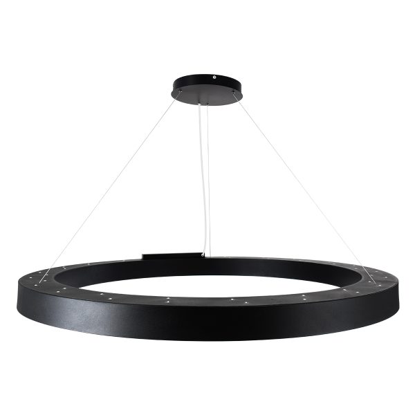 RA 61198 Κρεμαστό Φωτιστικό Δαχτυλίδι-Κύκλος LED CCT 100W 11020lm 120° AC 220-240V - Εναλλαγή Φωτισμού μέσω Τηλεχειριστηρίου All In One Ψυχρό 6000k+Φυσικό 4500k+Θερμό 2700k Dimmable Φ120cm - Μαύρο - 3 Years Warranty - Image 4