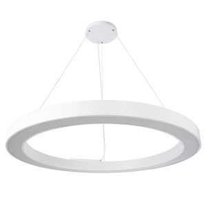 RA 61199 Κρεμαστό Φωτιστικό Δαχτυλίδι-Κύκλος LED CCT 100W 11020lm 120° AC 220-240V – Εναλλαγή Φωτισμού μέσω Τηλεχειριστηρίου All In One Ψυχρό 6000k+Φυσικό 4500k+Θερμό 2700k Dimmable Φ120cm – Λευκό – 3 Years Warranty