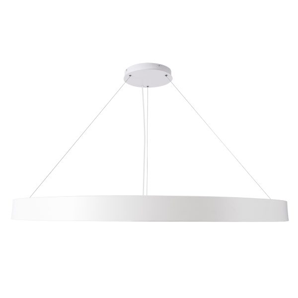 RA 61199 Κρεμαστό Φωτιστικό Δαχτυλίδι-Κύκλος LED CCT 100W 11020lm 120° AC 220-240V - Εναλλαγή Φωτισμού μέσω Τηλεχειριστηρίου All In One Ψυχρό 6000k+Φυσικό 4500k+Θερμό 2700k Dimmable Φ120cm - Λευκό - 3 Years Warranty - Image 3