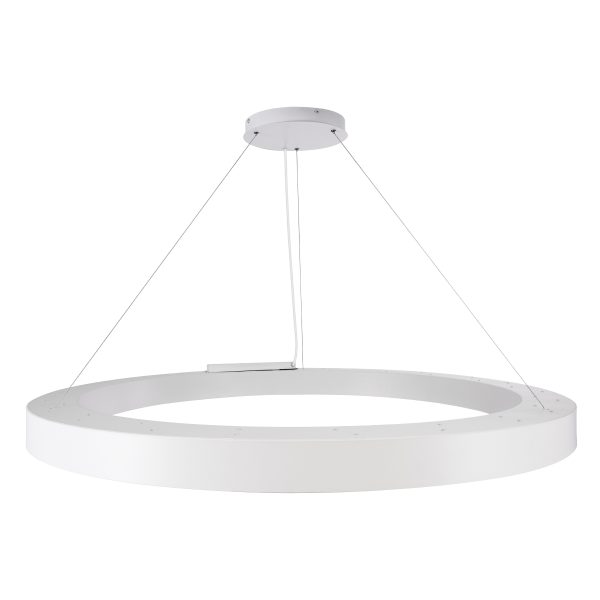 RA 61199 Κρεμαστό Φωτιστικό Δαχτυλίδι-Κύκλος LED CCT 100W 11020lm 120° AC 220-240V - Εναλλαγή Φωτισμού μέσω Τηλεχειριστηρίου All In One Ψυχρό 6000k+Φυσικό 4500k+Θερμό 2700k Dimmable Φ120cm - Λευκό - 3 Years Warranty - Image 4