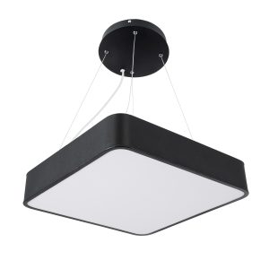 KAMALA 61206-P Κρεμαστή Πλαφονιέρα Οροφής LED CCT 67W 7370lm 120° AC 220-240V – Εναλλαγή Φωτισμού μέσω Τηλεχειριστηρίου All In One Ψυχρό 6000k+Φυσικό 4500k+Θερμό 2700k Dimmable Μ40 x Π40 x Υ8cm- Μαύρο – 3 Years Warranty