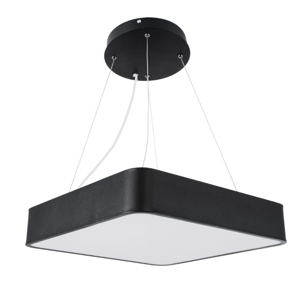 KAMALA 61206-P Κρεμαστή Πλαφονιέρα Οροφής LED CCT 67W 7370lm 120° AC 220-240V - Εναλλαγή Φωτισμού μέσω Τηλεχειριστηρίου All In One Ψυχρό 6000k+Φυσικό 4500k+Θερμό 2700k Dimmable Μ40 x Π40 x Υ8cm- Μαύρο - 3 Years Warranty - Image 3