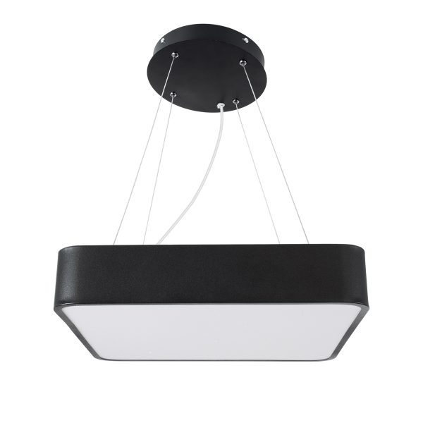 KAMALA 61206-P Κρεμαστή Πλαφονιέρα Οροφής LED CCT 67W 7370lm 120° AC 220-240V - Εναλλαγή Φωτισμού μέσω Τηλεχειριστηρίου All In One Ψυχρό 6000k+Φυσικό 4500k+Θερμό 2700k Dimmable Μ40 x Π40 x Υ8cm- Μαύρο - 3 Years Warranty - Image 4
