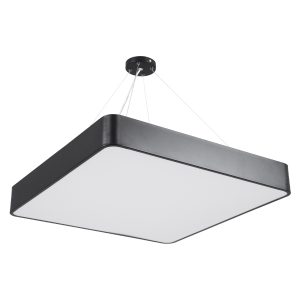 KAMALA 61208-P Κρεμαστή Πλαφονιέρα Οροφής LED CCT 75W 8625lm 120° AC 220-240V – Εναλλαγή Φωτισμού μέσω Τηλεχειριστηρίου All In One Ψυχρό 6000k+Φυσικό 4500k+Θερμό 2700k Dimmable Μ60 x Π60 x Υ8cm – Μαύρο – 3 Years Warranty