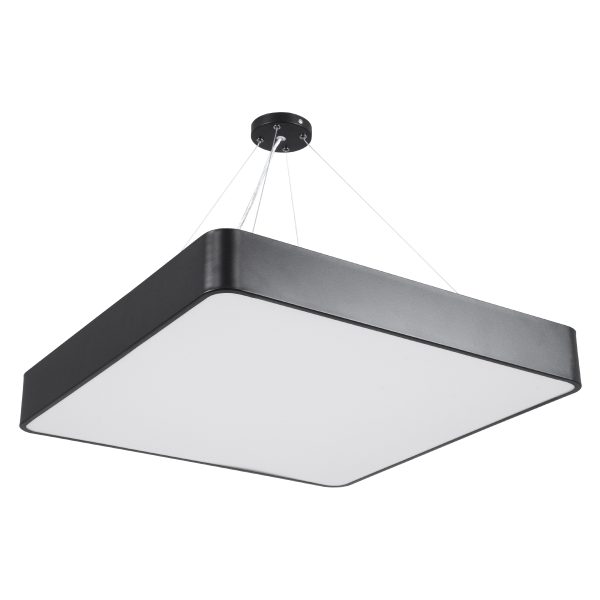 KAMALA 61208-P Κρεμαστή Πλαφονιέρα Οροφής LED CCT 75W 8625lm 120° AC 220-240V - Εναλλαγή Φωτισμού μέσω Τηλεχειριστηρίου All In One Ψυχρό 6000k+Φυσικό 4500k+Θερμό 2700k Dimmable Μ60 x Π60 x Υ8cm - Μαύρο - 3 Years Warranty - Image 2