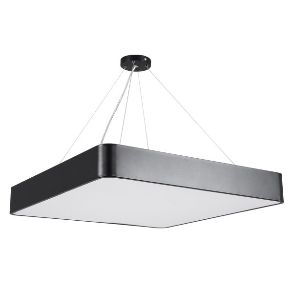 KAMALA 61208-P Κρεμαστή Πλαφονιέρα Οροφής LED CCT 75W 8625lm 120° AC 220-240V - Εναλλαγή Φωτισμού μέσω Τηλεχειριστηρίου All In One Ψυχρό 6000k+Φυσικό 4500k+Θερμό 2700k Dimmable Μ60 x Π60 x Υ8cm - Μαύρο - 3 Years Warranty - Image 3
