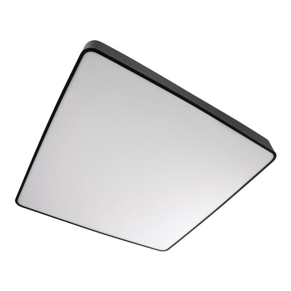 KAMALA 61210-S Πλαφονιέρα Οροφής LED CCT 100W 11020lm 120° AC 220-240V - Εναλλαγή Φωτισμού μέσω Τηλεχειριστηρίου All In One Ψυχρό 6000k+Φυσικό 4500k+Θερμό 2700k Dimmable Μ80 x Π80 x Υ8cm- Μαύρο - 3 Years Warranty - Image 4