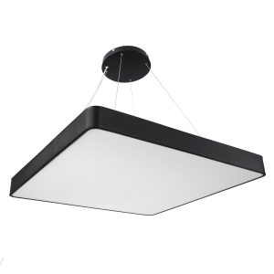 KAMALA 61210-P Κρεμαστή Πλαφονιέρα Οροφής LED CCT 100W 11020lm 120° AC 220-240V – Εναλλαγή Φωτισμού μέσω Τηλεχειριστηρίου All In One Ψυχρό 6000k+Φυσικό 4500k+Θερμό 2700k Dimmable Μ80 x Π80 x Υ8cm- Μαύρο – 3 Years Warranty