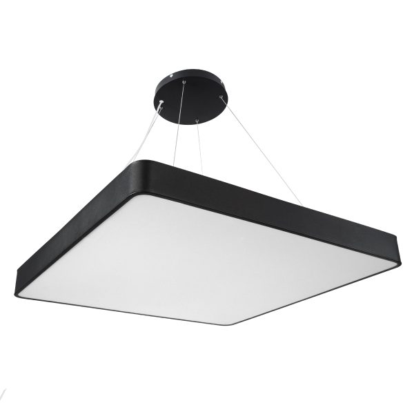KAMALA 61210-P Κρεμαστή Πλαφονιέρα Οροφής LED CCT 100W 11020lm 120° AC 220-240V - Εναλλαγή Φωτισμού μέσω Τηλεχειριστηρίου All In One Ψυχρό 6000k+Φυσικό 4500k+Θερμό 2700k Dimmable Μ80 x Π80 x Υ8cm- Μαύρο - 3 Years Warranty - Image 2