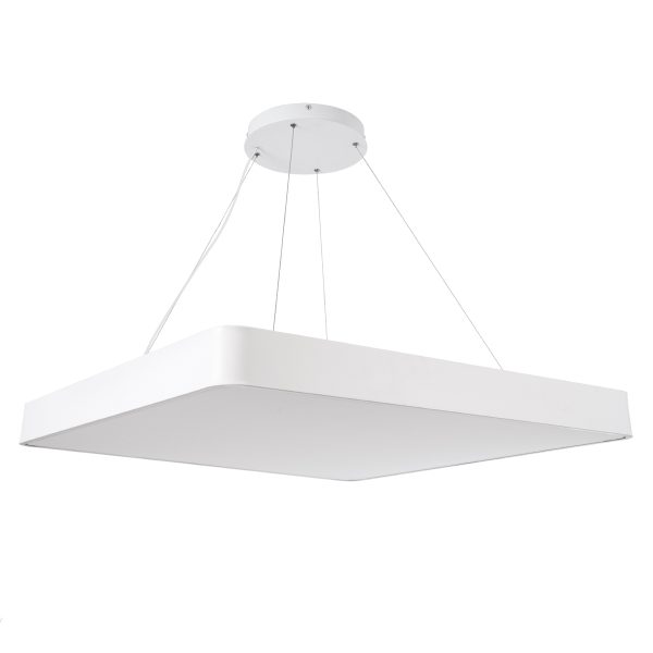 KAMALA 61211-P Κρεμαστή Πλαφονιέρα Οροφής LED CCT 100W 11020lm 120° AC 220-240V - Εναλλαγή Φωτισμού μέσω Τηλεχειριστηρίου All In One Ψυχρό 6000k+Φυσικό 4500k+Θερμό 2700k Dimmable Μ80 x Π80 x Υ8cm - Λευκό - 3 Years Warranty - Image 3