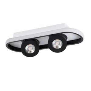 NESPO 61212 Φωτιστικό Οροφής Linear Design LED CCT με Κινούμενα Σποτ LED Spot Downlight 36W 4032lm 360° & 45° AC 220-240V – Εναλλαγή Φωτισμού μέσω Διακόπτη On/Off All In One Ψυχρό 6000k+Φυσικό 4500k+Θερμό 2700k Μ40 x Π13 x Υ6.5cm – Μαύρο