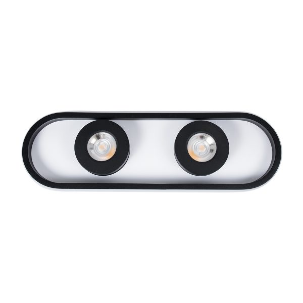 NESPO 61212 Φωτιστικό Οροφής Linear Design LED CCT με Κινούμενα Σποτ LED Spot Downlight 36W 4032lm 360° & 45° AC 220-240V - Εναλλαγή Φωτισμού μέσω Διακόπτη On/Off All In One Ψυχρό 6000k+Φυσικό 4500k+Θερμό 2700k Μ40 x Π13 x Υ6.5cm - Μαύρο - Image 4