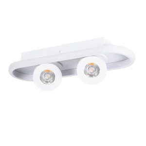 NESPO 61213 Φωτιστικό Οροφής Linear Design LED CCT με Κινούμενα Σποτ LED Spot Downlight 36W 4032lm 360° & 45° AC 220-240V – Εναλλαγή Φωτισμού μέσω Διακόπτη On/Off All In One Ψυχρό 6000k+Φυσικό 4500k+Θερμό 2700k Μ40 x Π13 x Υ6.5cm – Λευκό
