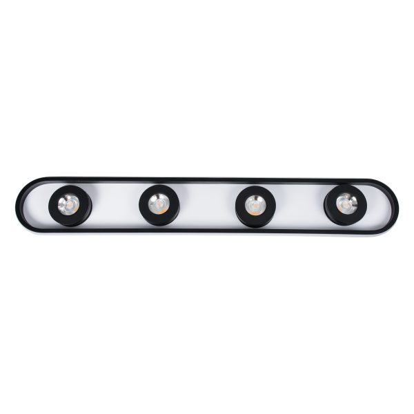 NESPO 61214 Φωτιστικό Οροφής Linear Design LED CCT με Κινούμενα Σποτ LED Spot Downlight 48W 5376lm 360° & 45° AC 220-240V - Εναλλαγή Φωτισμού μέσω Διακόπτη On/Off All In One Ψυχρό 6000k+Φυσικό 4500k+Θερμό 2700k Μ80 x Π13 x Υ6.5cm - Μαύρο - Image 4