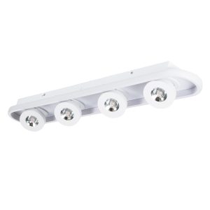 NESPO 61215 Φωτιστικό Οροφής Linear Design LED CCT με Κινούμενα Σποτ LED Spot Downlight 48W 5376lm 360° & 45° AC 220-240V – Εναλλαγή Φωτισμού μέσω Διακόπτη On/Off All In One Ψυχρό 6000k+Φυσικό 4500k+Θερμό 2700k Μ80 x Π13 x Υ6.5cm – Λευκό