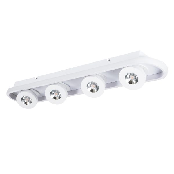 NESPO 61215 Φωτιστικό Οροφής Linear Design LED CCT με Κινούμενα Σποτ LED Spot Downlight 48W 5376lm 360° & 45° AC 220-240V - Εναλλαγή Φωτισμού μέσω Διακόπτη On/Off All In One Ψυχρό 6000k+Φυσικό 4500k+Θερμό 2700k Μ80 x Π13 x Υ6.5cm - Λευκό - Image 2
