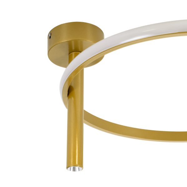 VERONA 61222 Φωτιστικό Οροφής Δαχτυλίδι-Κύκλος LED CCT 24W 2688lm 360° AC 220-240V - Εναλλαγή Φωτισμού μέσω Διακόπτη On/Off All In One Ψυχρό 6000k+Φυσικό 4500k+Θερμό 2700k Φ40 x Υ23cm - Χρυσό - 3 Χρόνια Εγγύηση - Image 5